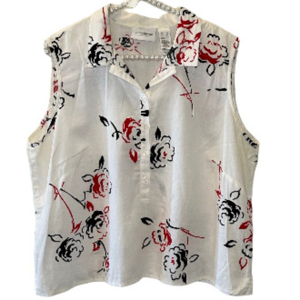 Vintage Liz Claiborne Cute Sleeveless Summer Top XL